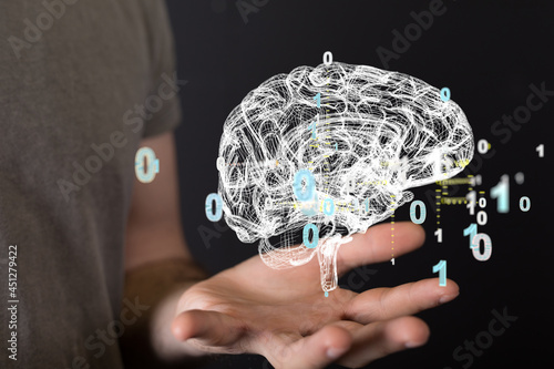 Human brain digital illustr...