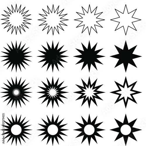 set of stars - star shapes 