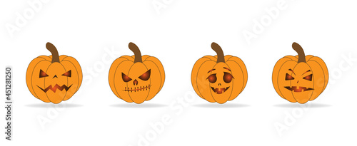pumpkin on a white background. The main symbol of the holiday is Halloween