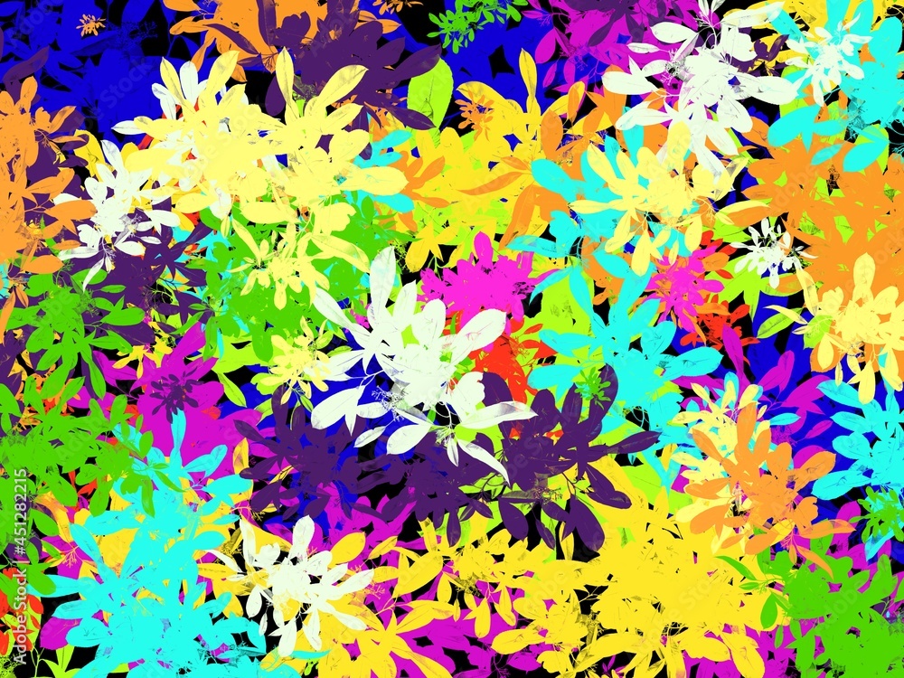 colorful pattern with leaves illustration colorful pattern with leaves illustration