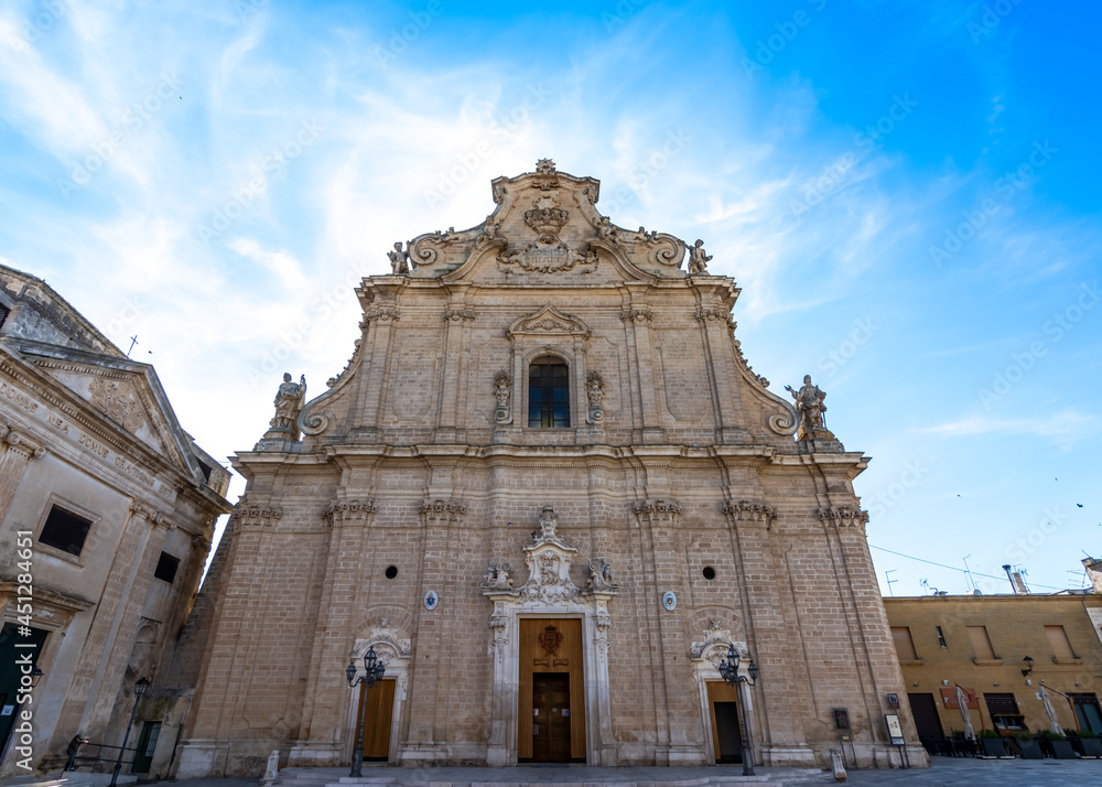 The Church Basilica Pontificia Minore del Santissimo Rosario in the Town of Francavilla Fontana in the South of Italy