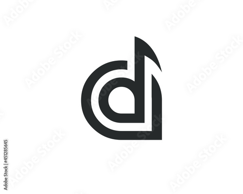 d initial play music song instrumental shape logo icon vector design element template
