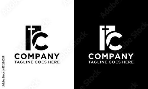 Christian Cross Church Initials Monogram C Logo design vector template.