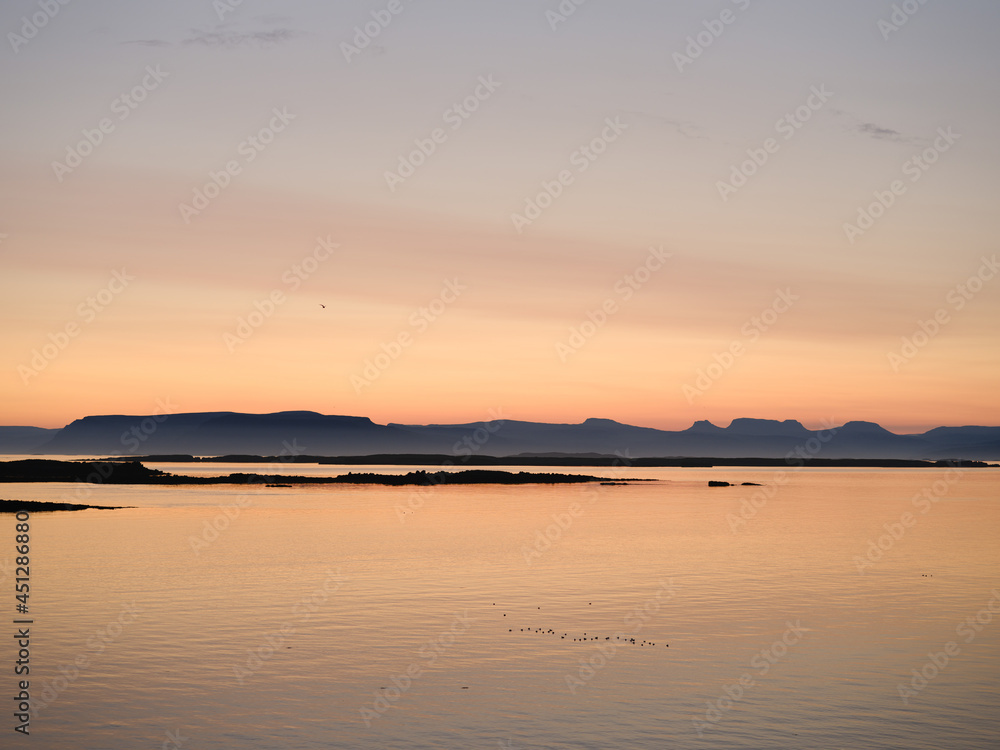 Sunset scene in Iceland