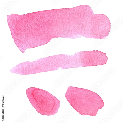 Abstract pink spots. Watercolor, hand painted illustration. Graphic resource for creating logos, invitations, business cards, website design