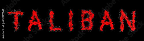 abstract red modern triangular emblem of Taliban on black background
