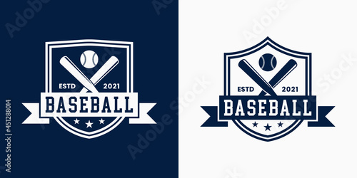 set badge baseball logo design vintage style for sport