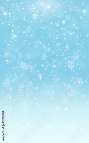  Snowflake and snowfall. Flake of snow fall in frosty air. ice, frost . Decoration for happy holiday. Eps 10