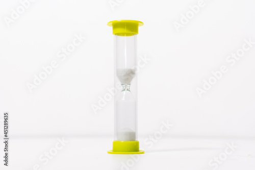 hourglass on a white background close-up