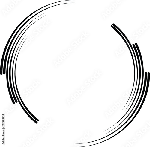 abstract black halftone dots.white halftone dots in vortex form. Geometric art. Trendy design element.Circular and radial lines volute, helix.Segmented circle with rotation