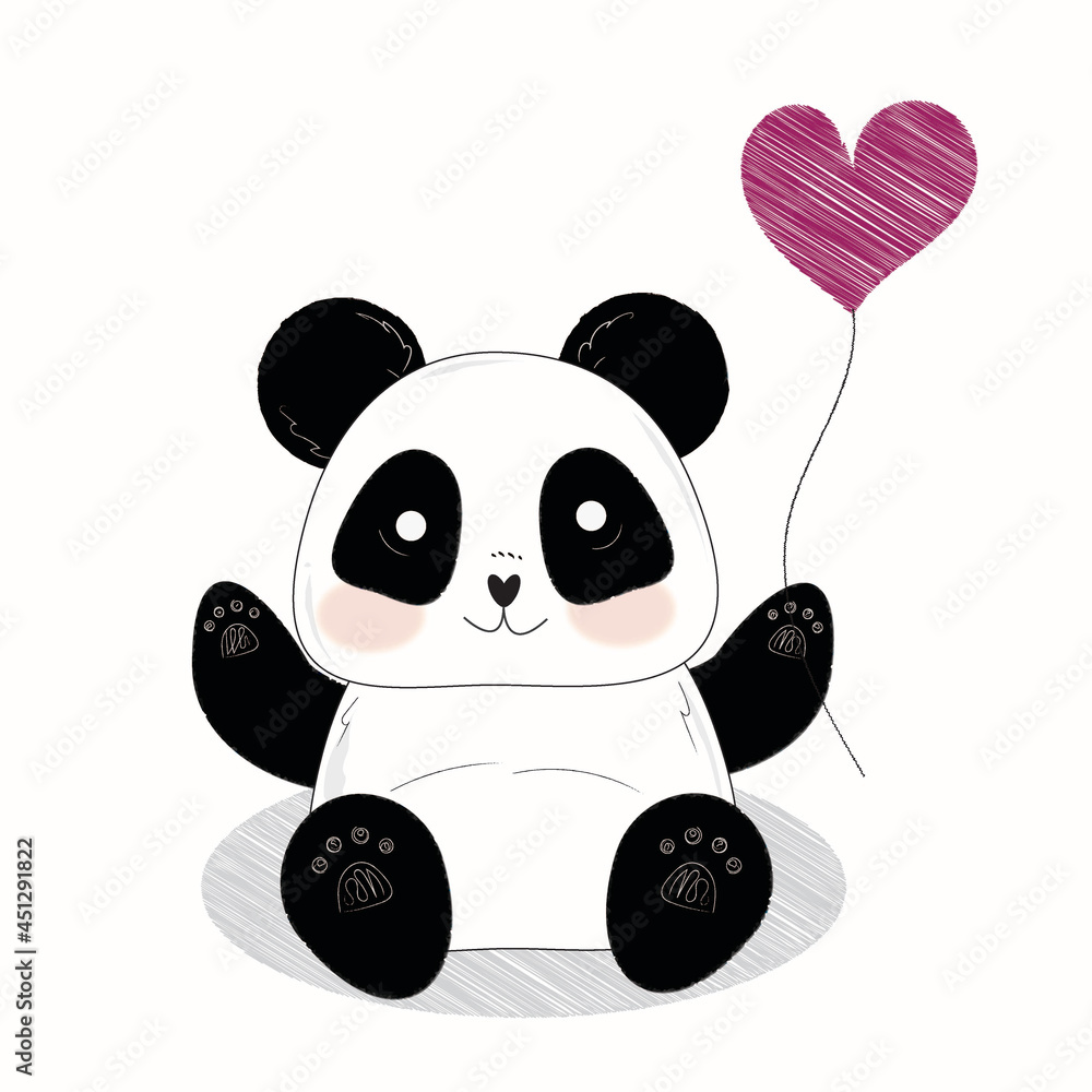 Obraz premium Lovely Panda - Balloon