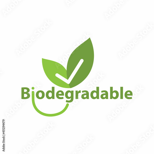 Symbol for biodegradable product, icon, vector. photo