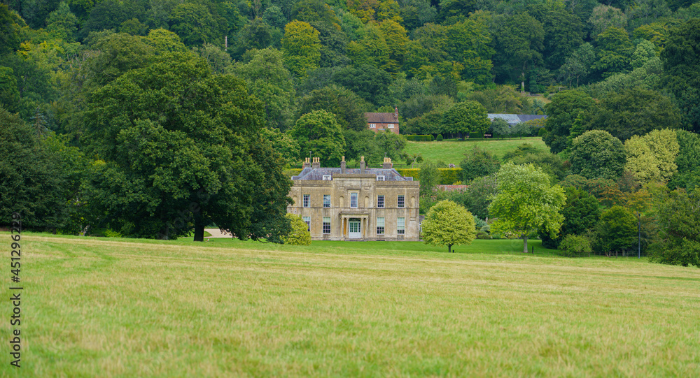 Rainscombe House (built circa 1810 and Grade 2 listed) in the village of Oare on the South facing edge of the Marlborough Downs, adjacent to Pewsey Vale, Wiltshire UK