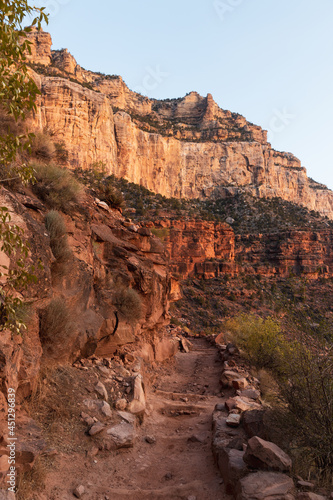 Hiking Bright Angel trail in the Grand Canyon National Park