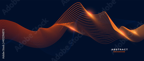 Abstract background with flowing particles. Dynamic waves. vector illustration.	
