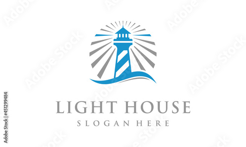 lighthouse logo exudes brightness, latest style elegant and modern - vector template or illustration
