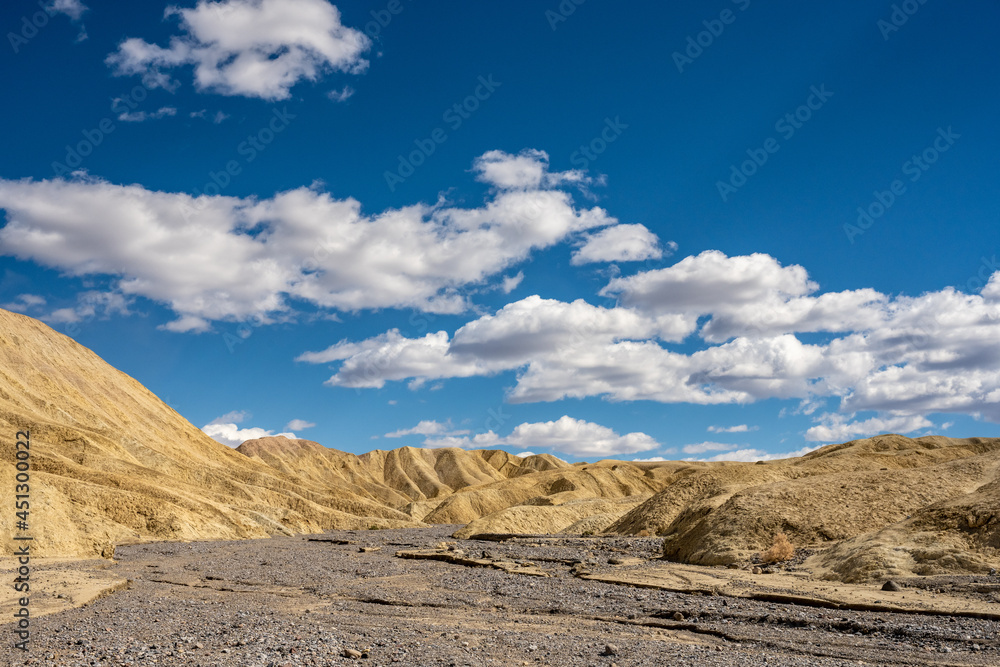 Puffy Clouds In A Bright Blue Sky Over Gower Gulch