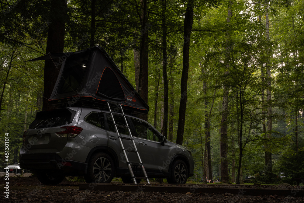 Rooftop Tent On Top of Subaru Forester Stock Photo Adobe Stock