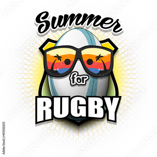 Summer rugby logo. Summer for rugby