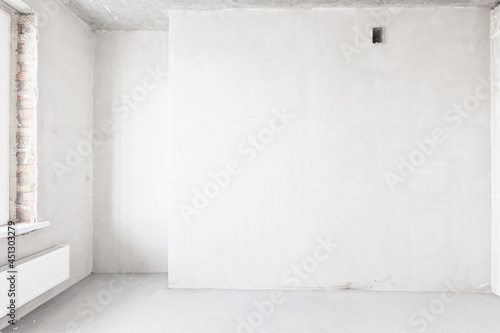 interior of the apartment without decoration in gray colors