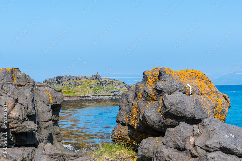 Fototapeta premium Rock formation on the coast on the countryside of Iceland