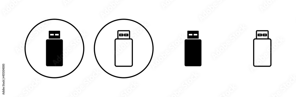 Usb icon set. Flash disk icon vector Usb icon set. Flash disk icon vector