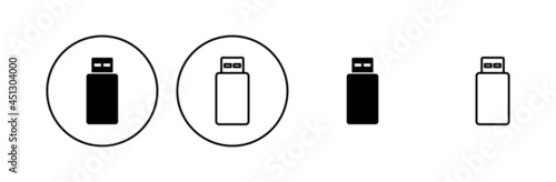 Usb icon set. Flash disk icon vector