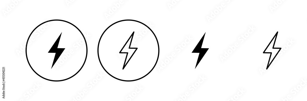 Lightning icon set. electric icon vector. power icon. energy sign Lightning icon set. electric icon vector. power icon. energy sign