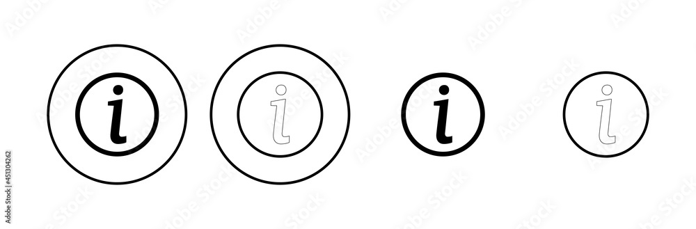 Info sign icon set. about us icon vector. Faq icon Info sign icon set. about us icon vector. Faq icon