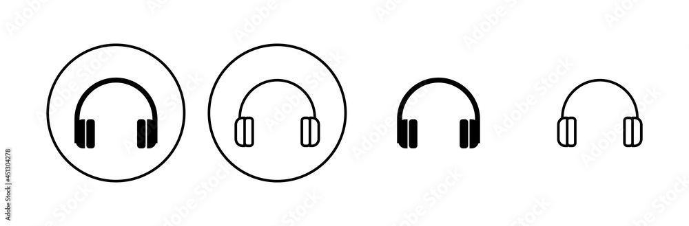 Headphone icon set. Headset icon symbols Headphone icon set. Headset icon symbols
