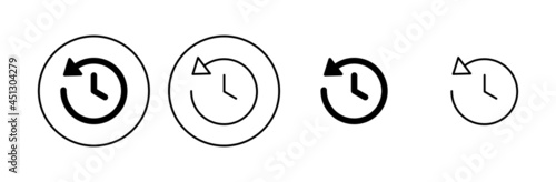 History icon set. recent event history