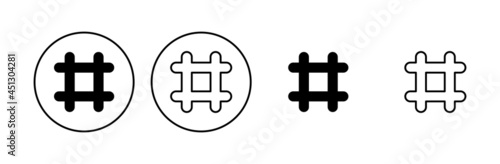 Hashtag icon set. hashtag symbol