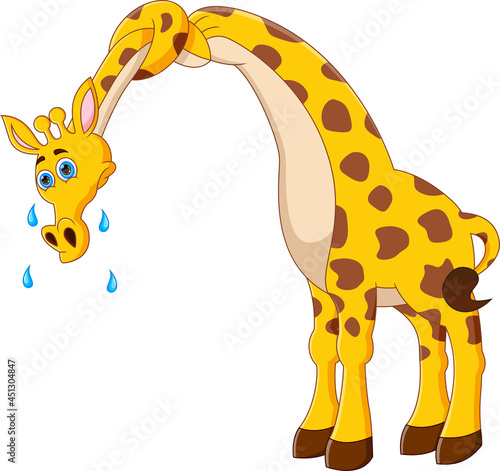 cartoon giraffe with a twisted neck