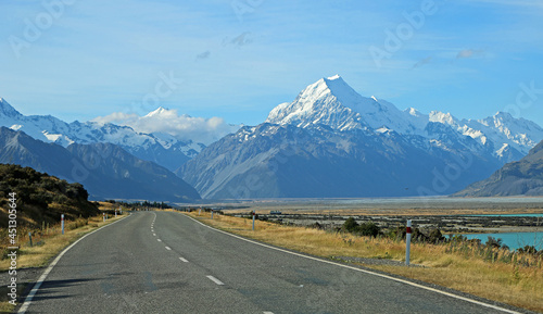 Road in Tasman Valley, Mt Cook, New Zealand