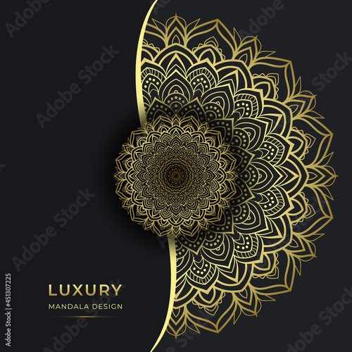 Luxury Ornamental Mandala Background With Arabic Islamic Pattern Style, Gold Color Premium Vector. 