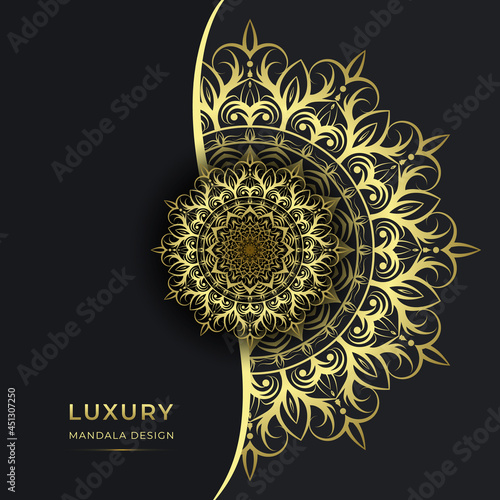 Luxury Ornamental Mandala Background With Arabic Islamic Pattern Style, Gold Color Premium Vector.
