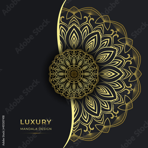 Luxury mandala background with golden Decorative pattern arabic islamic east style.mandala for web, print, Design.