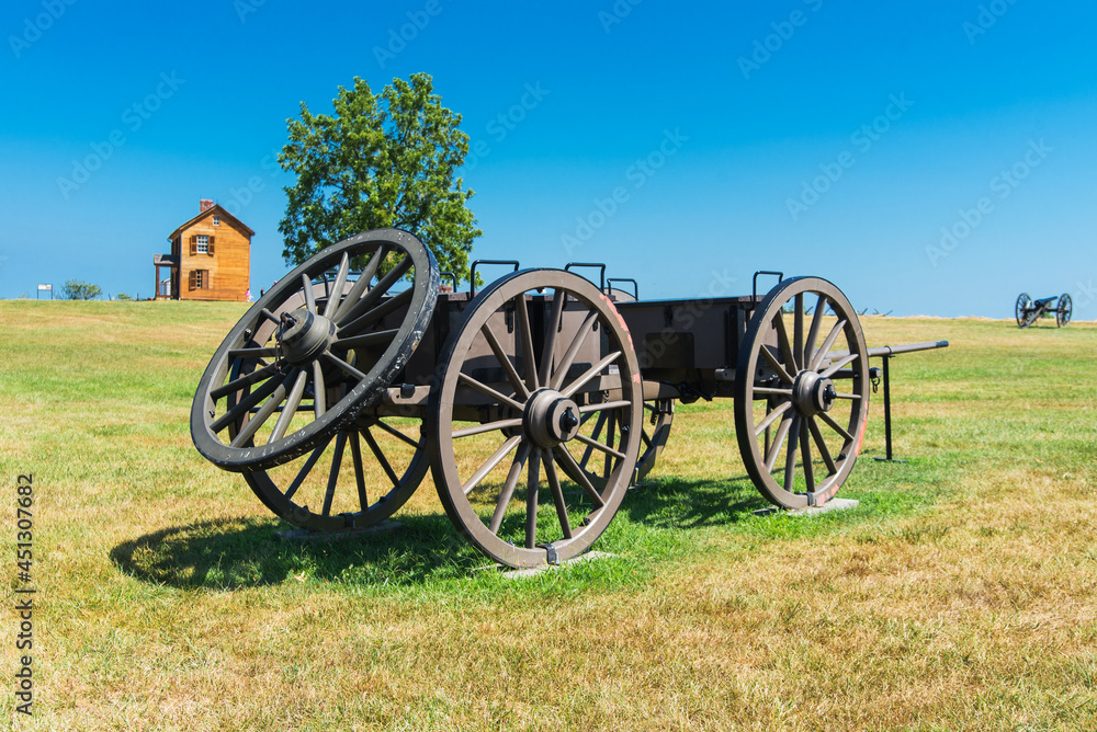 cart from the Civil War in the national park.