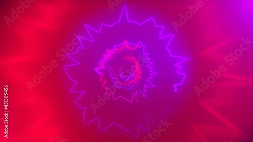 Fast motion in modern neon tunnel, trip imitation, technology 3d rendering computer generated background