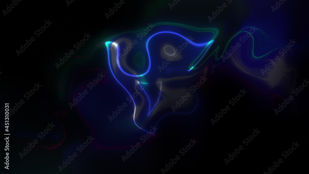 Obraz premium Reflection of flickering colored lights in plasma. Computer generated abstract background. 3d rendering