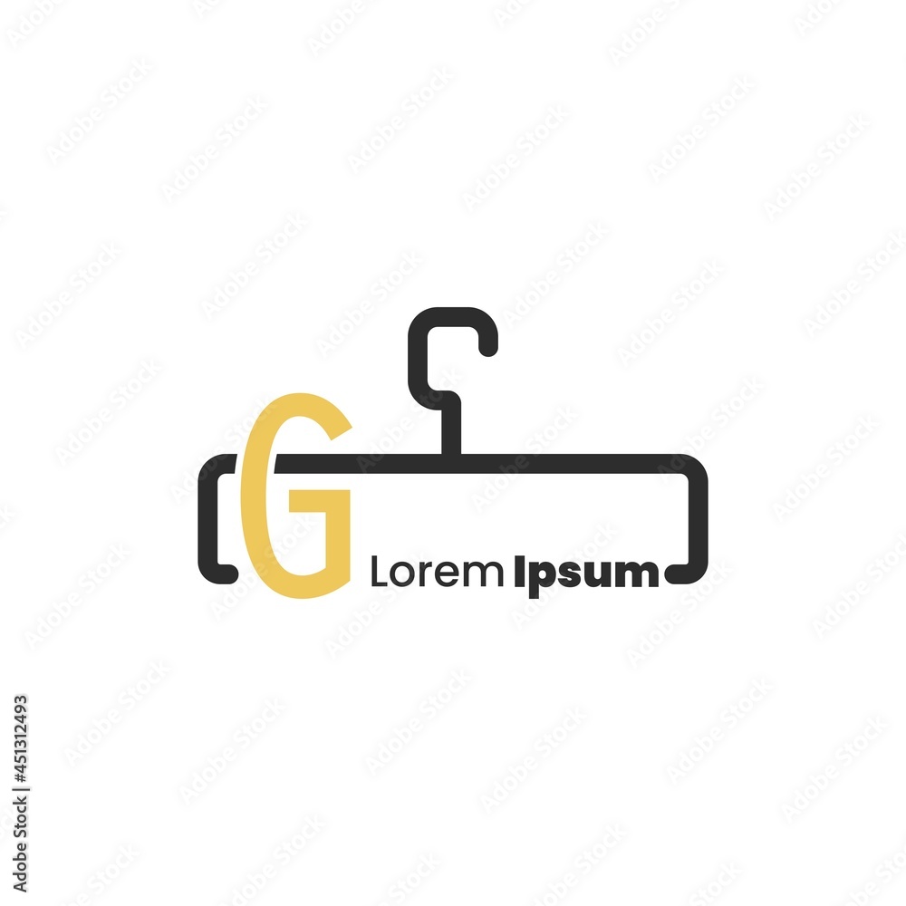 illustration of minimalist botique logo design . the elegant hanger icon illustration of minimalist botique logo design . the elegant hanger icon