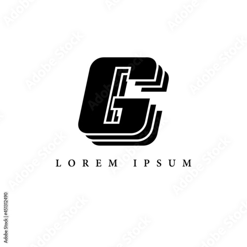 simple alphabet logo black and white concept with layer combination
