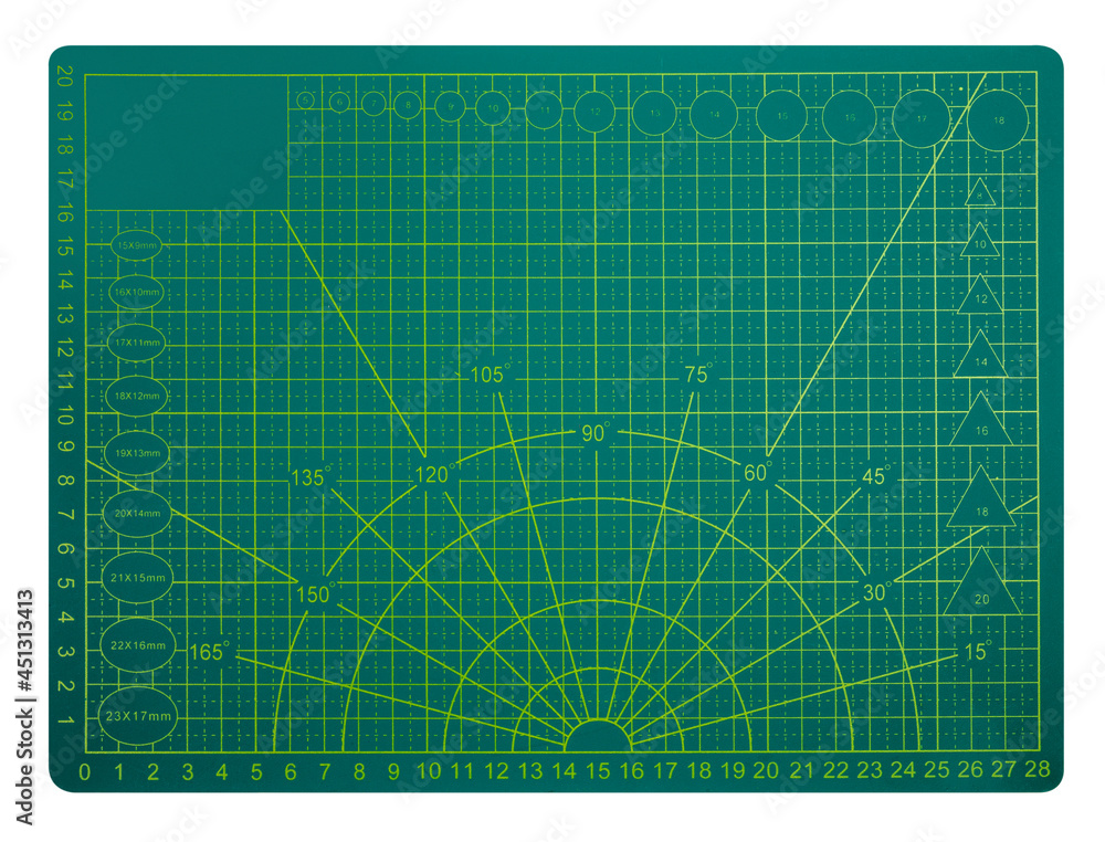 Green cutting mat isolated on white with clipping path Green cutting mat isolated on white with clipping path
