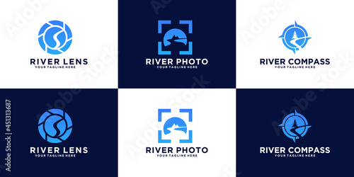 collection of creative river logo design inspiration