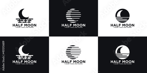 collection of half moon logo design inspiration