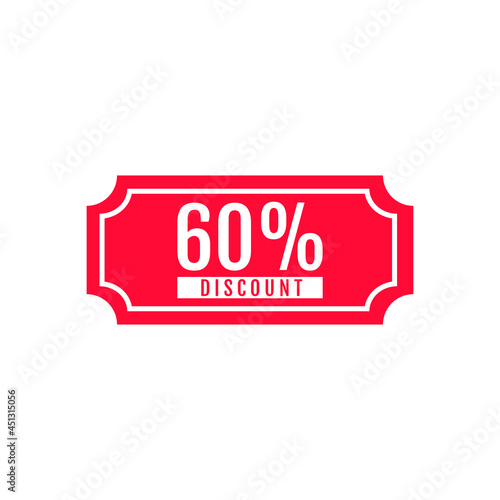 60 Percent Off, Discount Sign, Special offer price signs