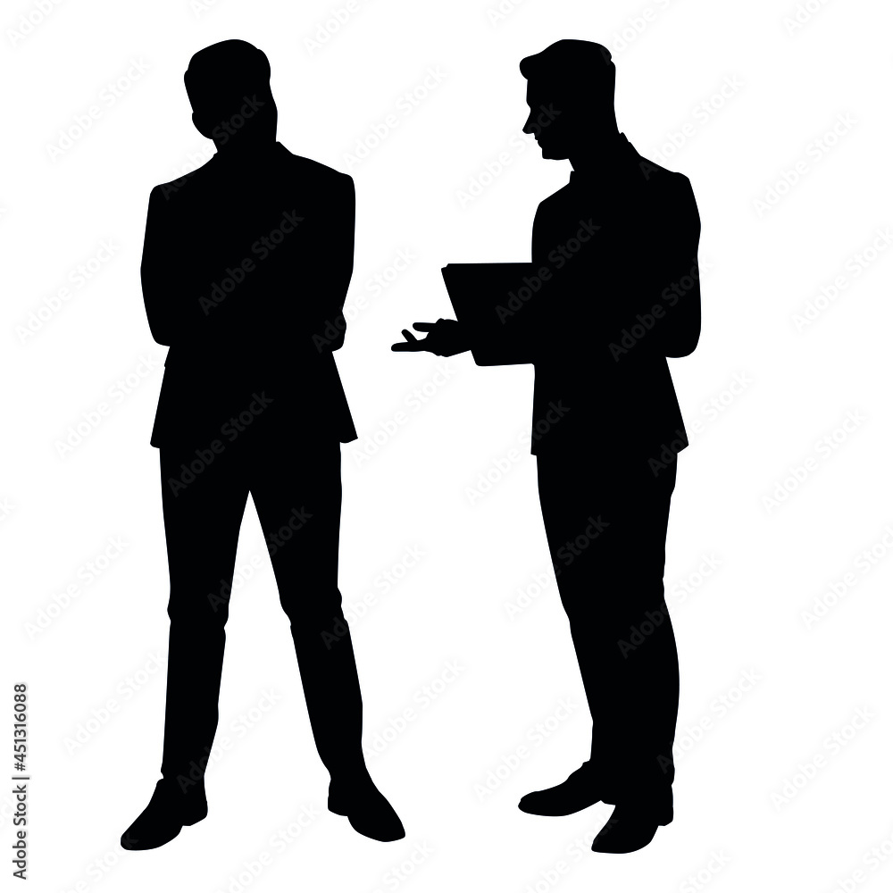  Silhouette Of Two People Having A Discussion