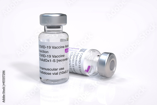 Coronavirus covid19 SARS COV2 AstraZeneca Vaccine 3D Fotorealistic Render photo