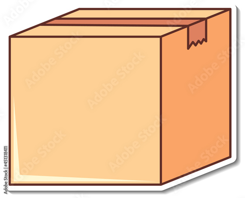 Sticker design with empty box closed isolated