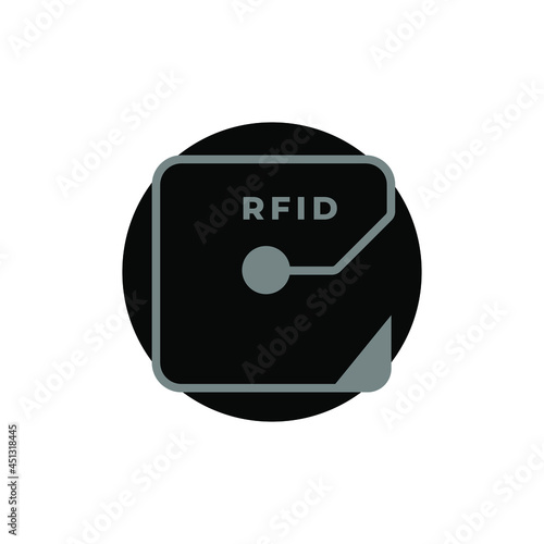 RFID tag icon. Radio Frequency Identification symbol. Isolated on a blank, editable and changeable background.